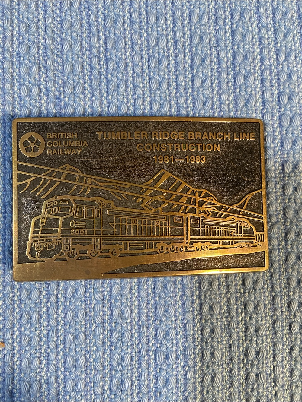 Vintage Brass Belt Buckle-British Columbia Railway